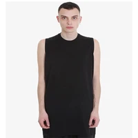 mens sleeveless vest summer new black simple round collar loose retro street style youth fashion trend versatile vest