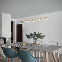 modern minimalist bar led chandeliers lighting nordic restaurant golden black chandelier strip hanging light dining pendant lamp