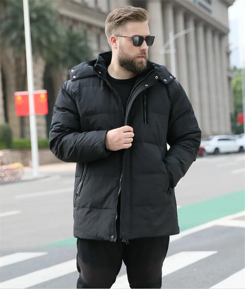 Мужская зимняя XL-7XL большого размера 8XL 9XL 10XL с капюшоном парка теплая куртка с длинным разрезом толстое свободное теплое пальто