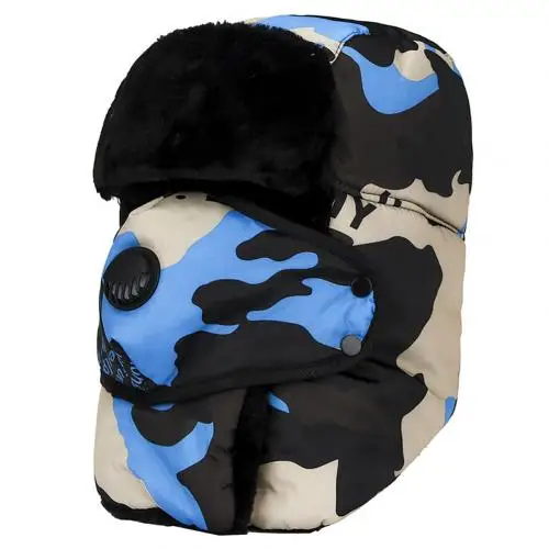 Royalblue Новинка, модные шапки унисекс, плюшевая шапка-ушанка, шапка-ушанка, Ветрозащитная маска, лыжные головные уборы, головные уборы - Цвет: Royalblue