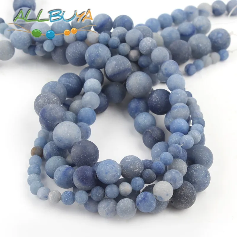 4-12 мм натуральный матовый камень тусклый Полированный синий авантюрин Бусины из