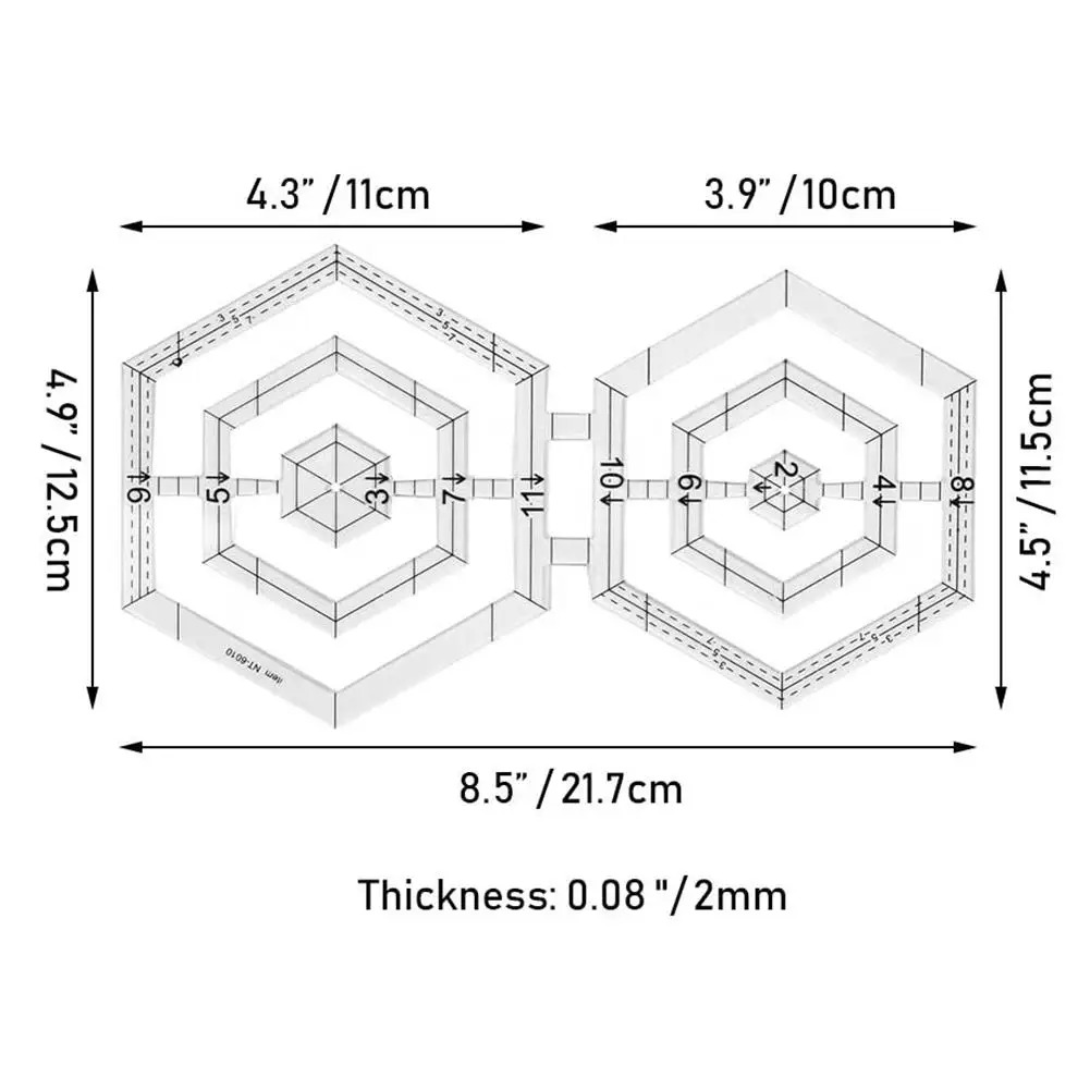 Акриловые Швейные линейка двойная круговая Треугольники моделирование