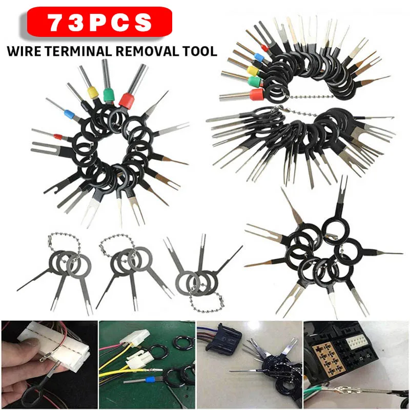 

73pcs Automotive Plug Terminal Remove Tool Set Key Pin Car Electrical Wire Crimp Connector Extractor Kit Accessories