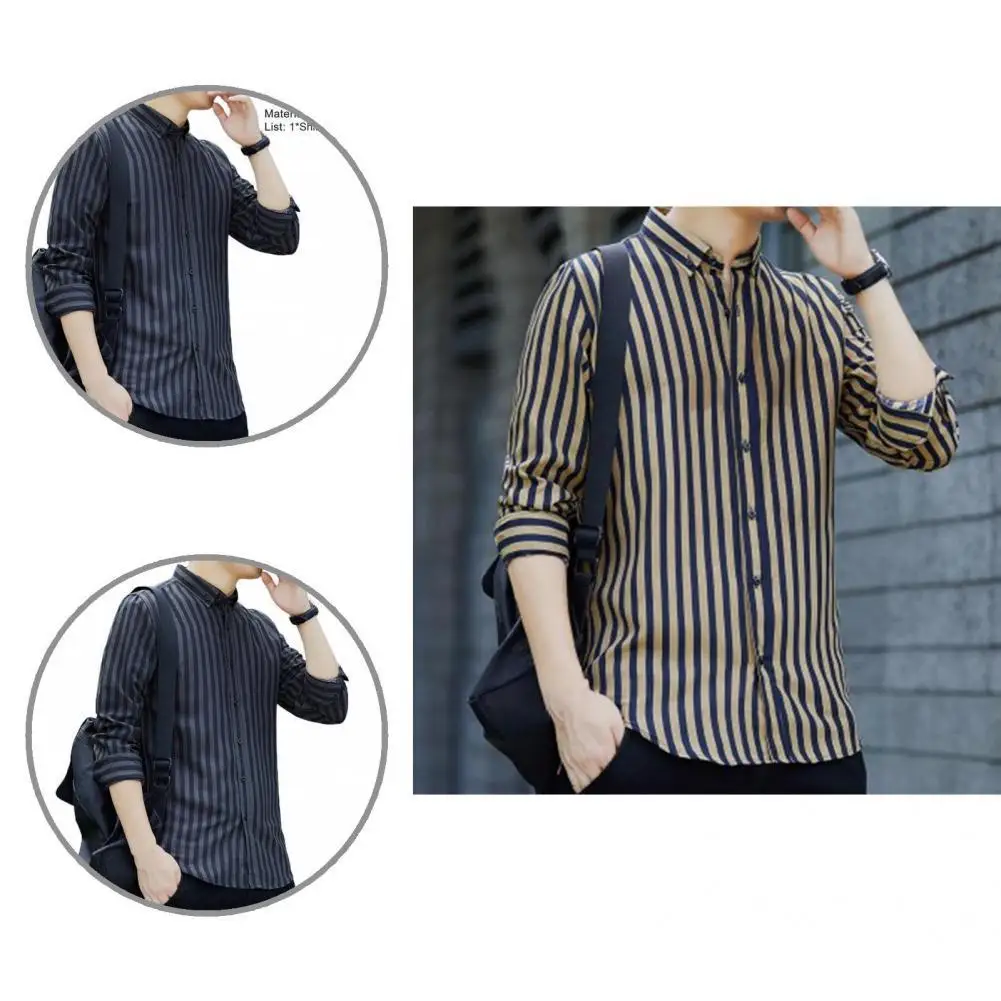 

Винтажная универсальная мужская рубашка с лацканами для свидания Осенняя рубашка винтажная универсальная мужская рубашка с лацканами для ...