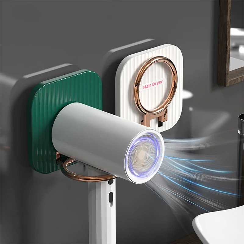 

Hair Dryer Stand Punch-free Collapsible Durable Bathroom Shelf Hair Dryer Self-adhesive Rack Wall-mounted Hair Dryer Stand