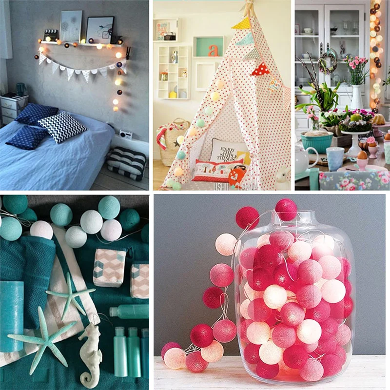 Сказочный свет сказочный Рождественский Декор сад 20LED хлопковый шар супер яркая