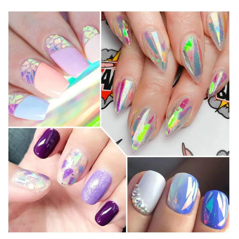 Holographic Glass Paper Glitter DIY Nail Art Epoxy Resin Jewelry Charms Iridescent Stuff Phone Case Decor Sparkles | Дом и сад