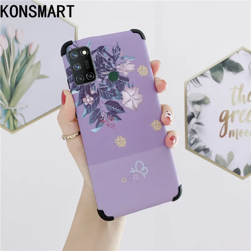 

KONSMART Realme 7i чехол, милый мультяшный чехол для телефона OPPO Realme C17 2020, роскошный силиконовый мягкий чехол с цветами
