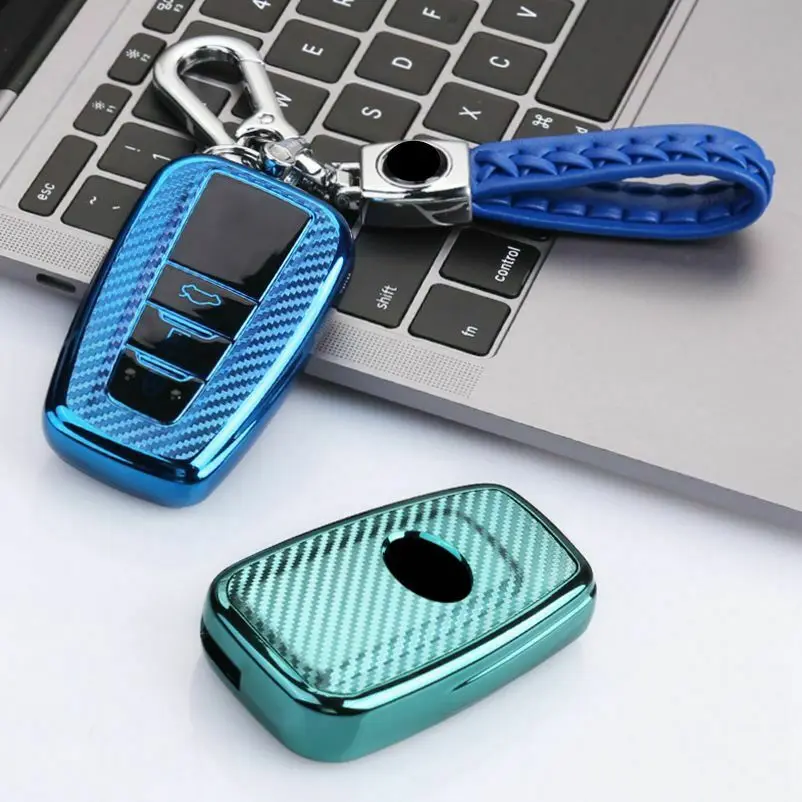 1 шт. углеродного TPU чехол для автомобиля брелка с ключом Toyota Camry CHR Prius Corolla RAV4 Avalon