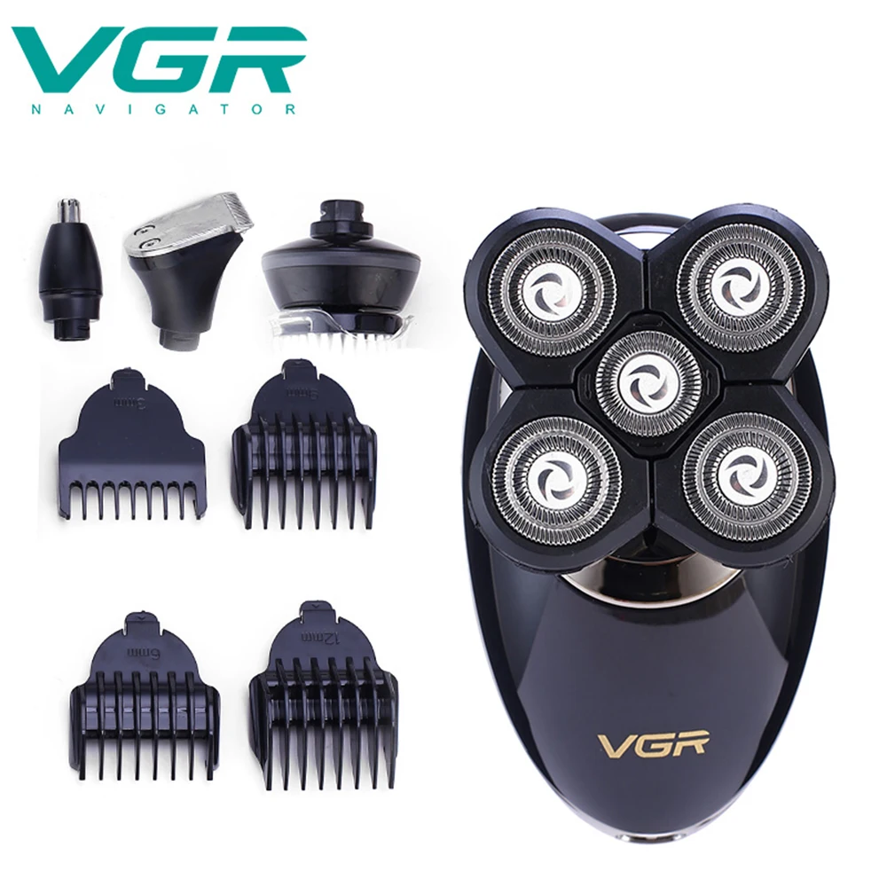 VGR 4 в 1 Умная электробритва комплект USB перезаряжаемая Водонепроницаемая