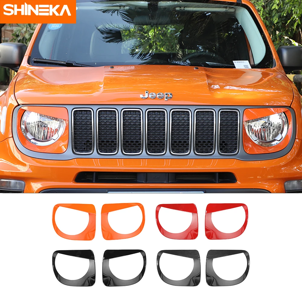 SHINEKA колпачки фар для Jeep Renegade 2019 + декоративная наклейка на переднюю фару