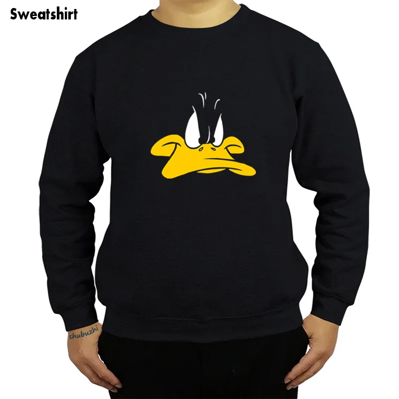 Новое поступление, крутая мужская толстовка с круглым вырезом Looney Tunes Даффи Дак 'Daffy Face ', толстовки с капюшоном Осень-зима, модная Толстовка sbz4313