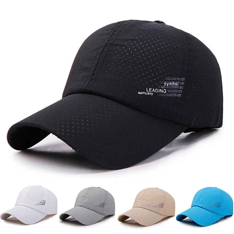 

Men Women Summer Baseball Cap Quick Drying Solid Color Baseball Hat Unisex Breathable Sports Snapback Sun Hat