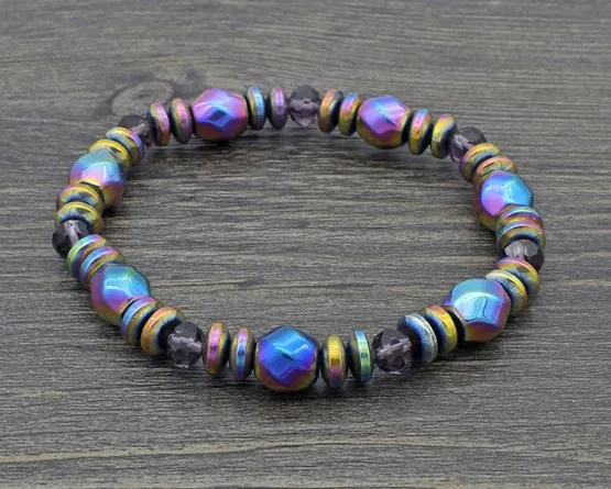 

8mm jyi67 adjusted Charm Magnetite Bracelet women men gift Healing Balance Prayer Reiki Chakra Buddha Yoga