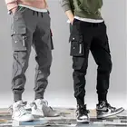 Брюки-султанки мужские с множеством карманов, дизайнерские штаны с эластичным поясом, уличная одежда в стиле панк, повседневные брюки в стиле хип-хоп, Джоггеры для мужчин, 3XL, XXXL