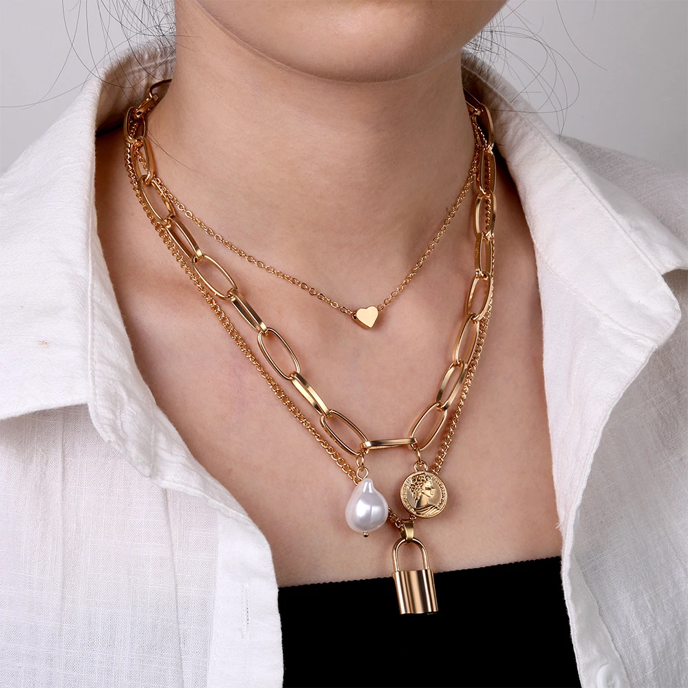 Винтажная барочная цепочка в виде бабочек с неровным жемчугом ожерелье