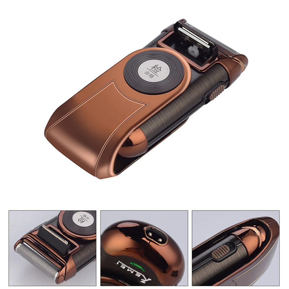 KEMEI портативный Перезаряжаемый электробритва 3D двойной плавающий триммер для