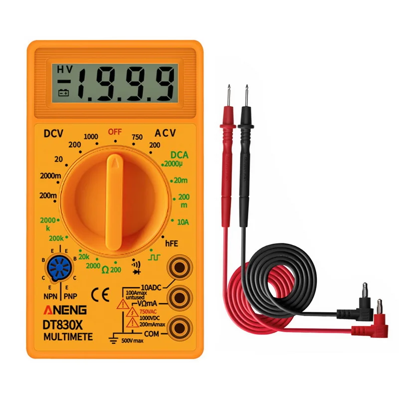 DT830 Цифровой мультиметр Вольтметр Амперметр Омметр DC10V ~ 1000V 10A AC 750 В Ток Тесты er