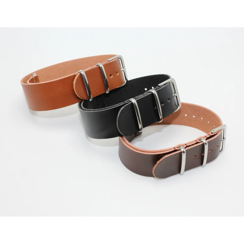 Кожаный ремешок для часов ручной работы мужчин и женщин из нержавеющей стали с