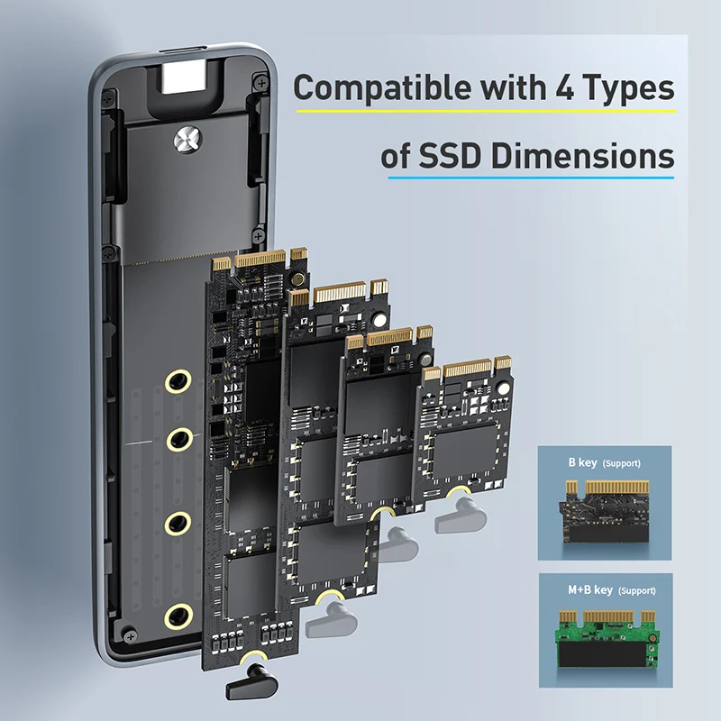 Baseus M2 SSD чехол M.2 к USB Type C 3 1 корпус B M + Ключ жесткий диск для NGFF SATA M/B коробка Caddy |