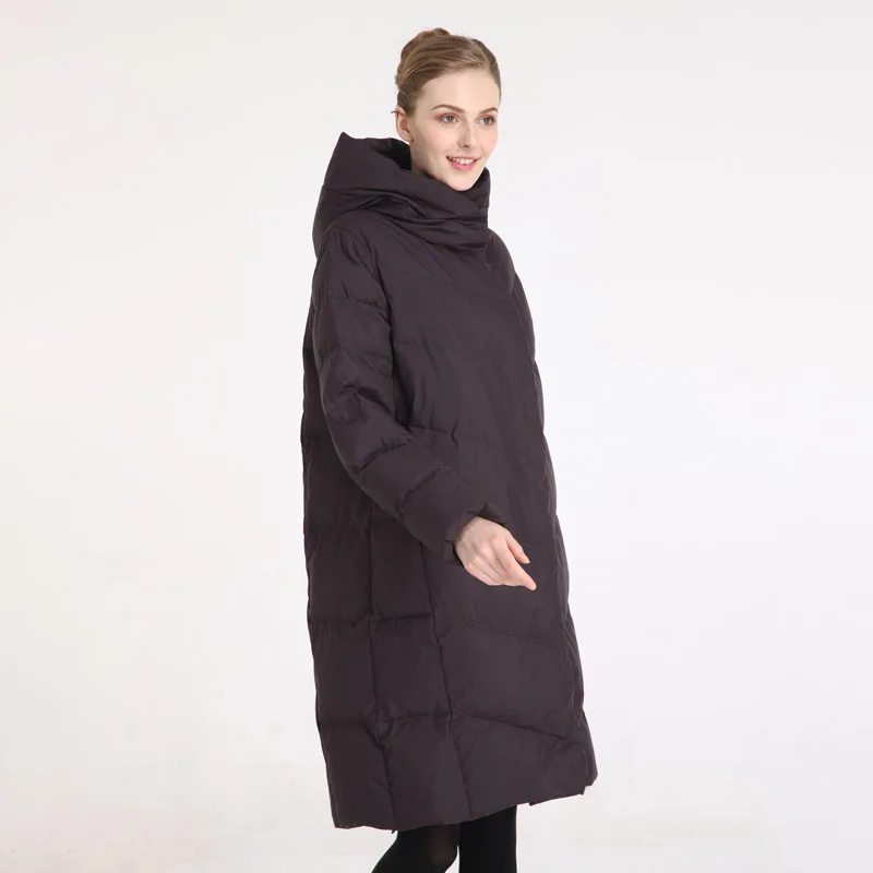 Женский пуховик BURELLA толстая однотонная хлопковая куртка с высоким воротником