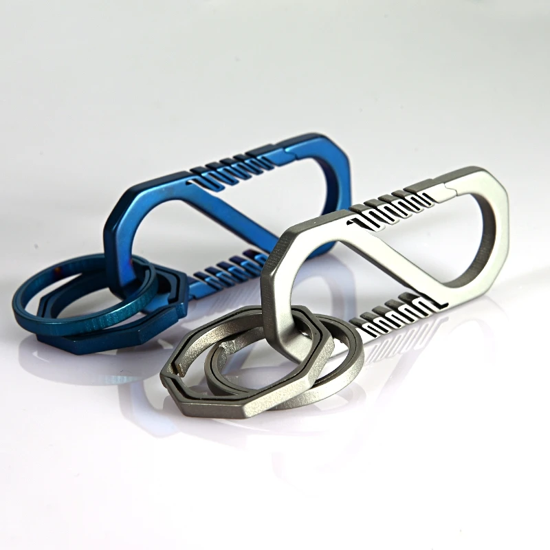 

Outdoor Camping Hiking Titanium Alloy Hook Key Chain Hook Multifunctional Ring Clip Titanium Alloy Tool