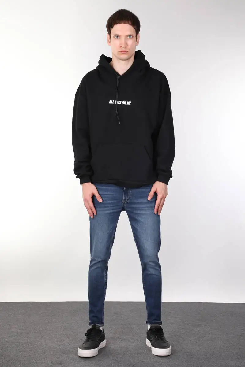 

Tupac Baskl Siyah Oversize Erkek Kaponlu Sweatshirt
