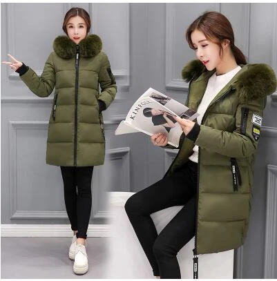 Army green KULAZOPPER, зимняя женская куртка, длинная модная меховая парка с капюшоном, теплая верхняя одежда, женское приталенное пальто размера плюс с хлопковой подкладкой - Цвет: Army green