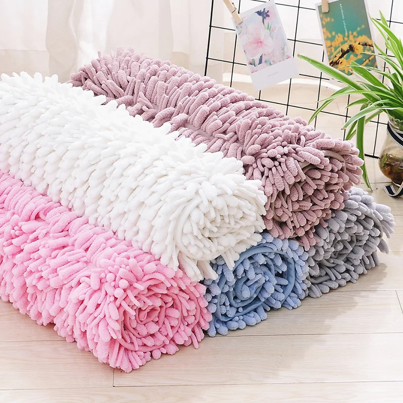 

Home Chenille Microfiber TPR Anti Slip BathRoom Rug Kitchen Absorption Floor Door Soft Mat Red Livingroom Carpet Decoration