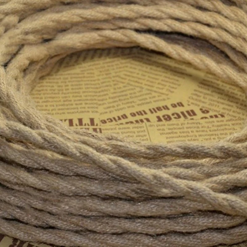 Метровый провод Ретро пеньковая веревка 2*0 75 мм Электрический плетеный медный DIY