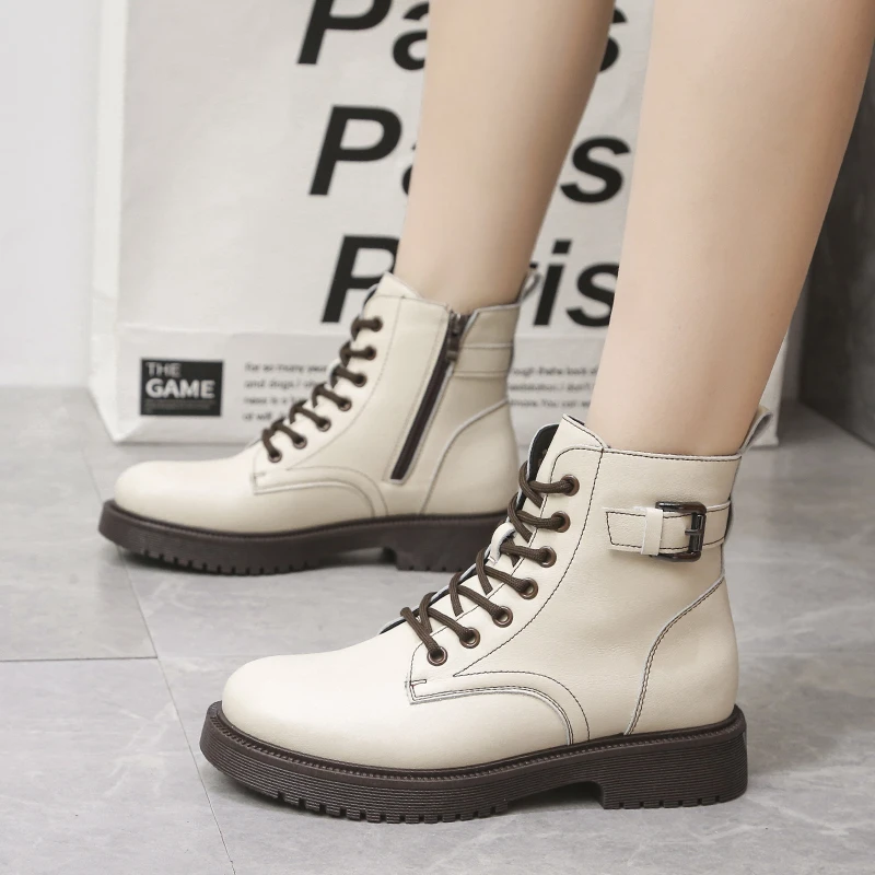 

Women's Short Boots Solid Color Lace-up Thick-soled Waterproof Snow Boots Comfortable and Lightweight Outdoor Women's Boots 2021