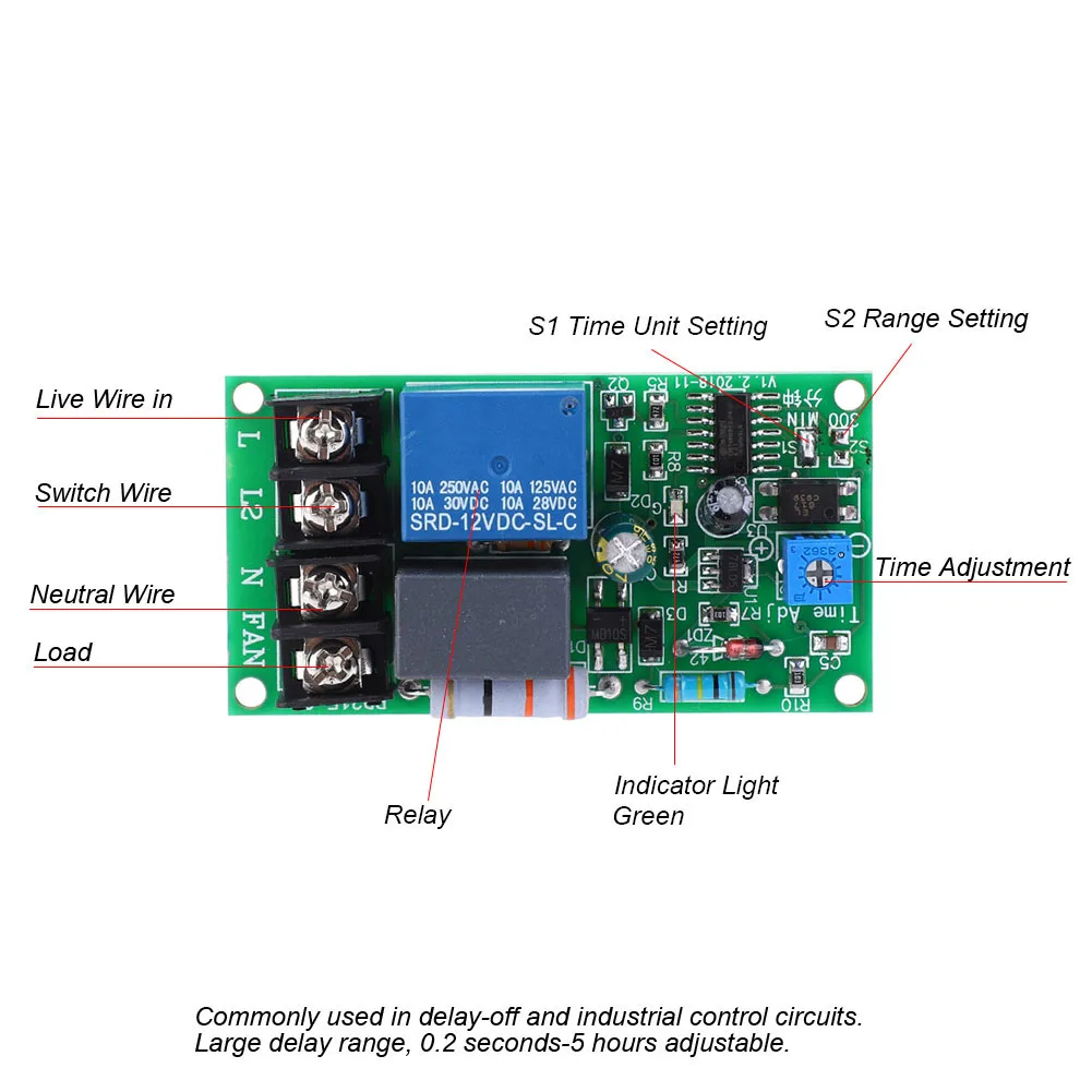 RD21F-C Relay Module Adjustable Time Switch For Heat Dissipation Of Heating System AC100-250V | Инструменты