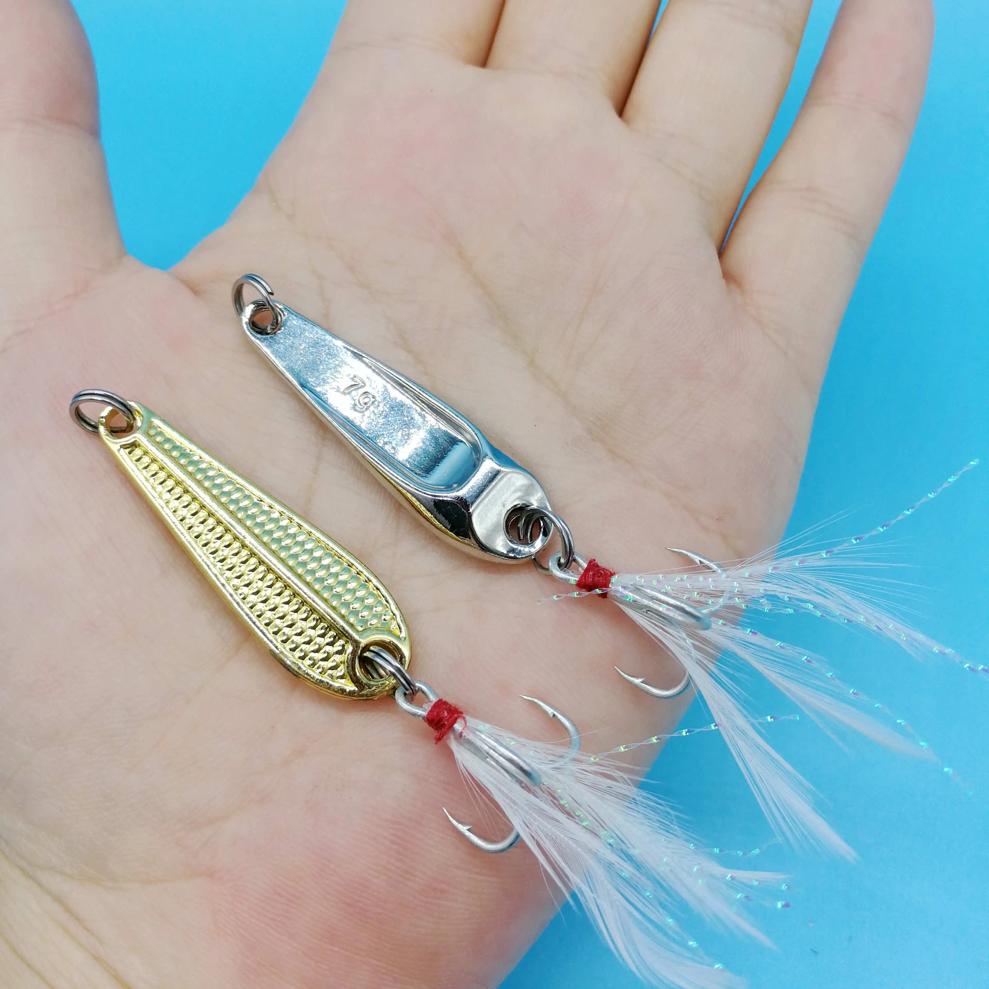 

HOOFISH 10PCS/lot mini Metal Jig spoon lure 7g/5g/3.5g/2.5g/1.5g Artificial bait Spinners Spoon Hard Bait fishing accessories