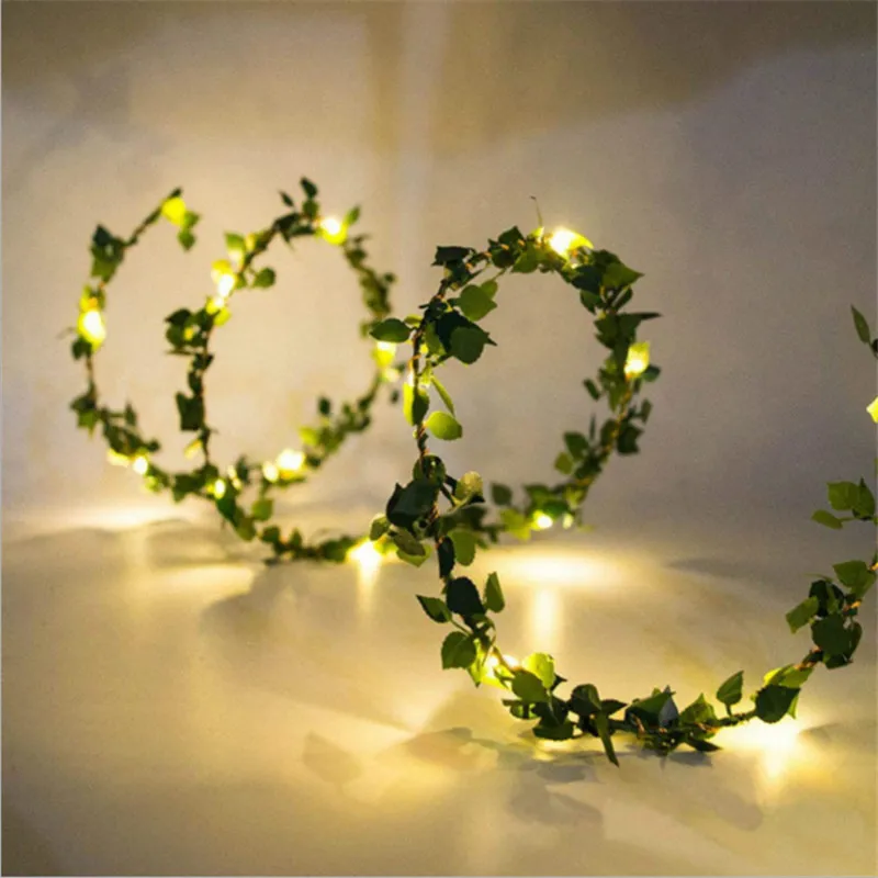 

Искусственный цветок 2 м, светодиодные зеленые листья, фотообои, листва, домашнее свадебное украшение ручной работы, венок «сделай сам», Шел...