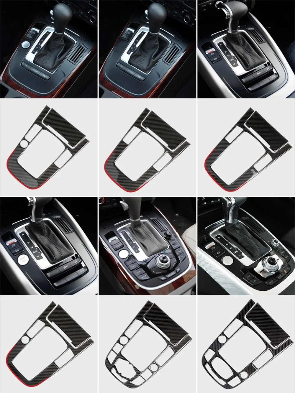

Suitable for Audi A4L A5 Q5 S4 modified interior center control gear panel gear carbon fiber decorative car stickers