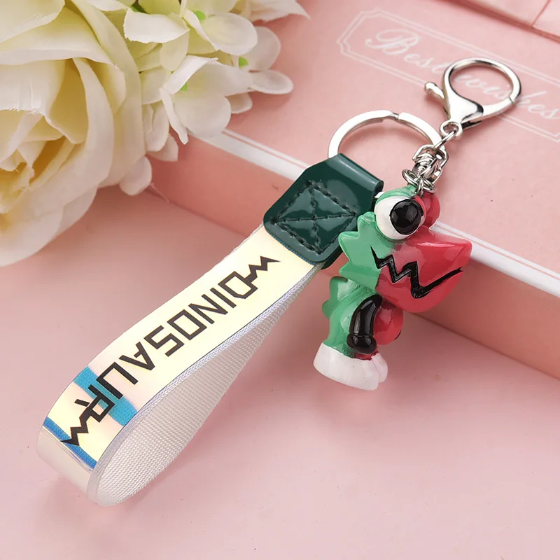 

Fashion Cartoon Color Changing Dinosaur Doll Key Chain Simple Ins Student Lovers Keychain Pendant High Quality Prensent Keyring