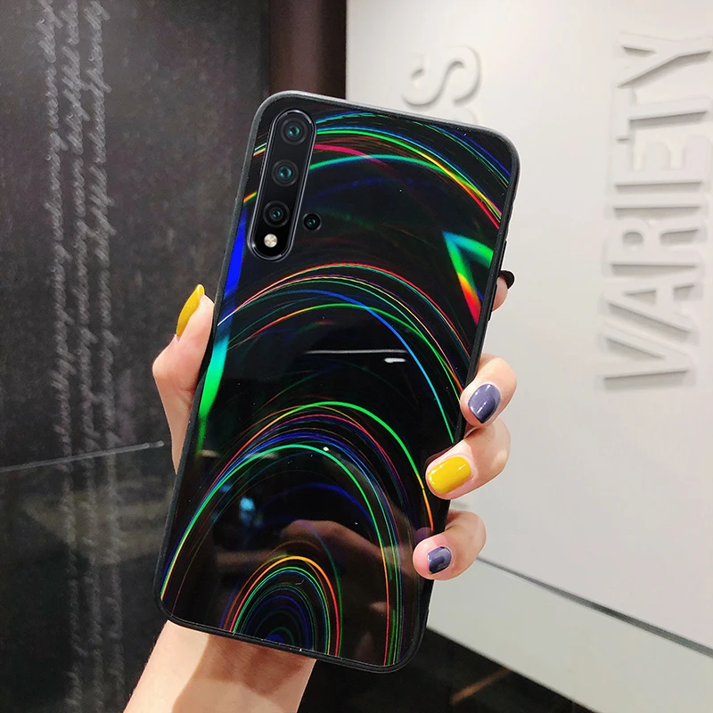 lovecom colorful rainbow laser mirror phone case for xiaomi redmi note 10 9 pro 10s 9s 8 mi poco x3 pro nfc m3 soft back cover free global shipping