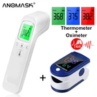 Пульсоксиметр на кончик пальца, монитор здоровья SPO2 PI PR, Бесконтактный инфракрасный термометр для лба и ушей