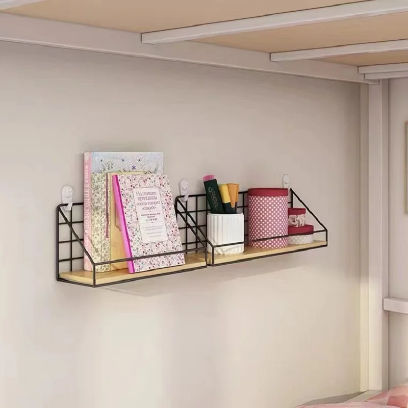 woodeniron wall shelf organizer holder kitchen supplies hanging storage cabinet organizer for home bathroom household items free global shipping