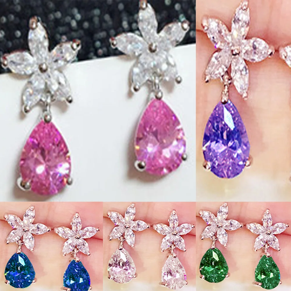 Ювелирные изделия YaYI Мода Принцесса Цвет Фул цирконами серебряные длинные