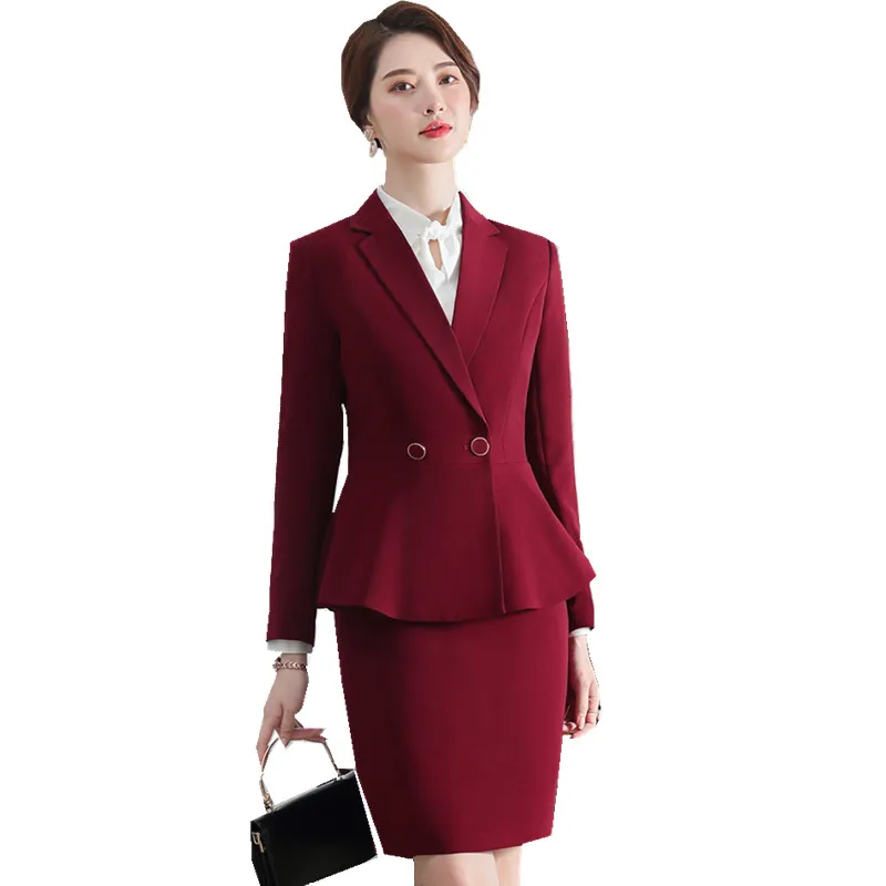 Женский костюм с юбкой комплект из двух предметов юбка и длинным рукавом