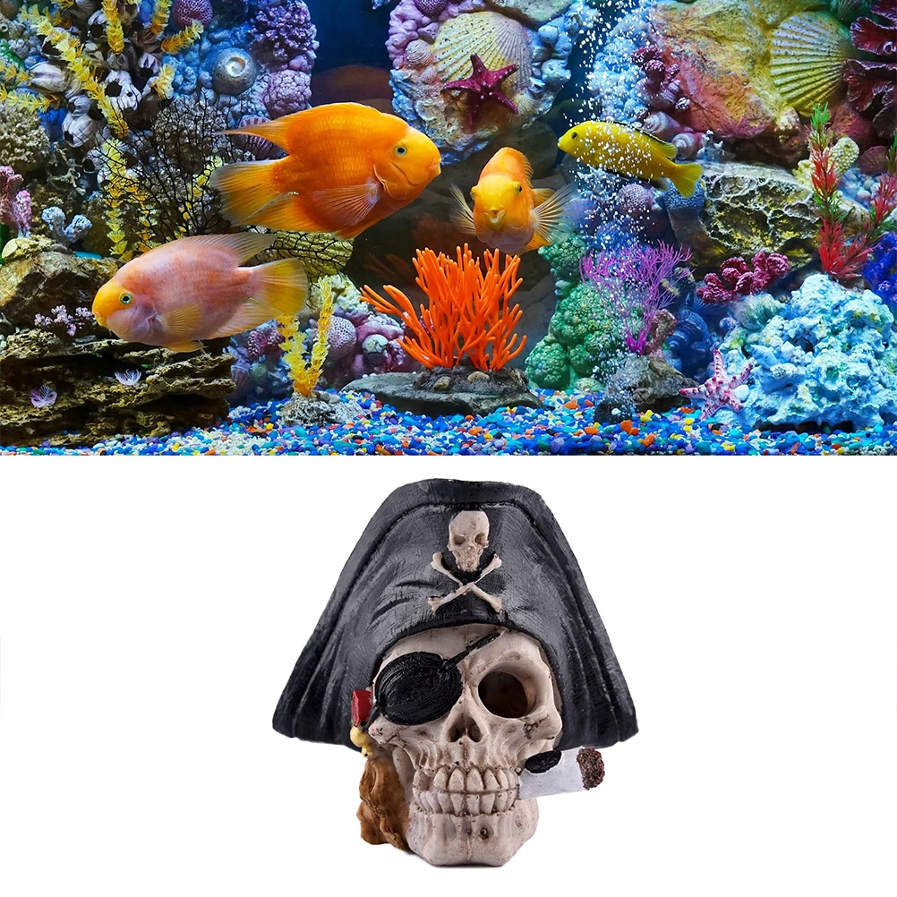 

Aquarium Decoration Resin Skeleton Bone Pirate Captain Fish Tank Ornaments Aquarium Decorative fish tank Background accessories