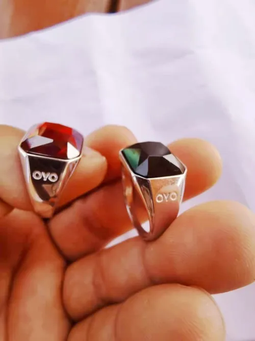 

OYO100% 925 Sterling Silver Natural Garnet Men’s Ring