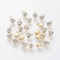 100pcs mini small crystal brass rhinestone charms for jewelry making diy bracelet necklace accessories findings 5 5x3 5x2 5mm