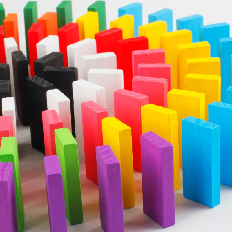 100 шт./10 цветов деревянная детская игрушка домино Классические настольные