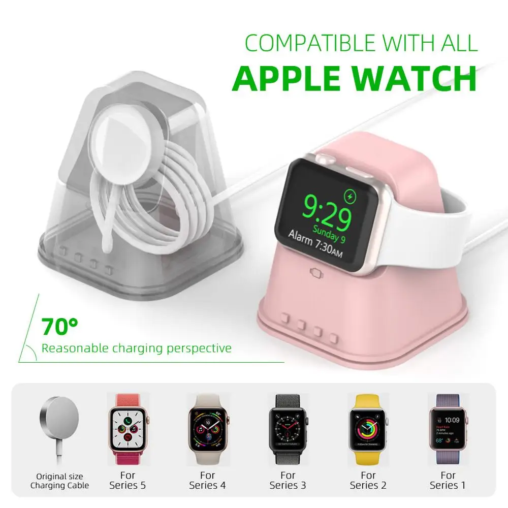 Силиконовая подставка для зарядного устройства Apple Watch 44 мм 40 42 38 series 5 4 3 2