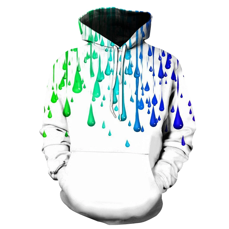 

3D printed art water drop hoodie Spring and Autumn Funny Jacket Long Sleeve Jacket Mens casual sweatshirt Hip hop streetwear men