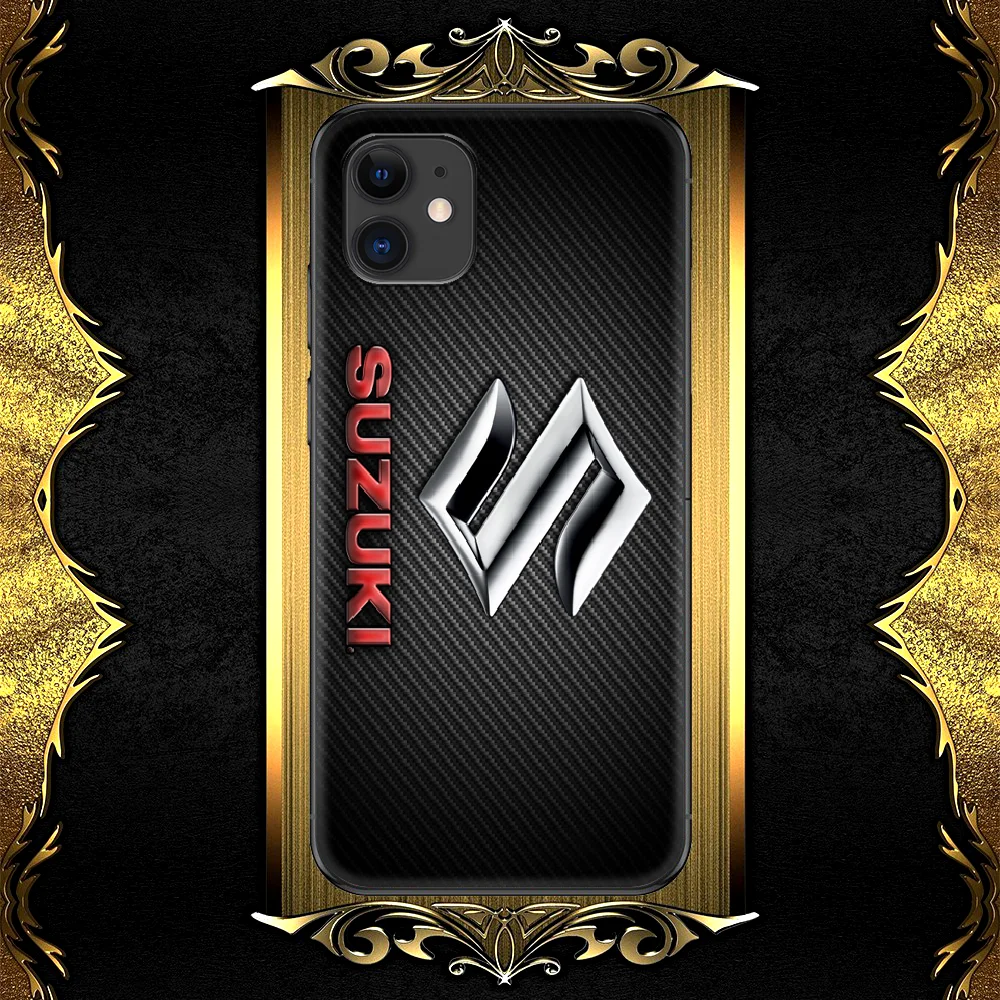 

Suzukis Motorcycle Car Logo Phone Case For Iphone 5 5S SE 2020 6 6S 7 8 Plus 11 12 Mini X XS XR Pro Max black Waterproof Trend