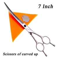 7 inch hairdressing scissors professional pet grooming curved scissors salon barber hair shears for dogs and animal