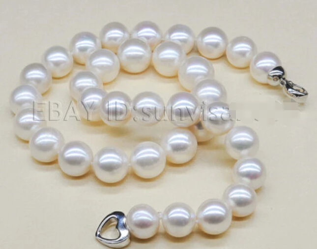

woman's gift AAA White 9-9.5mm Akoya Genuine Pearl Necklace 17" Factory Wholesale price Women Gift word Jewelry